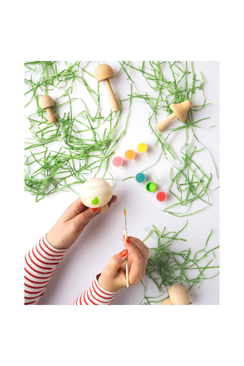 Paint Your Own Wooden Mushrooms, DIY Craft Kit, Kids 6+, Alternate, color, Multicolored