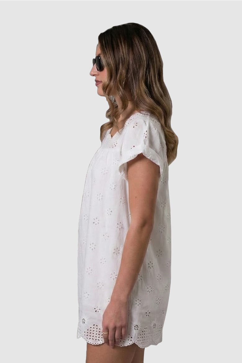 Celine Mini Dress, Alternate, color, Cayman Eyelet White