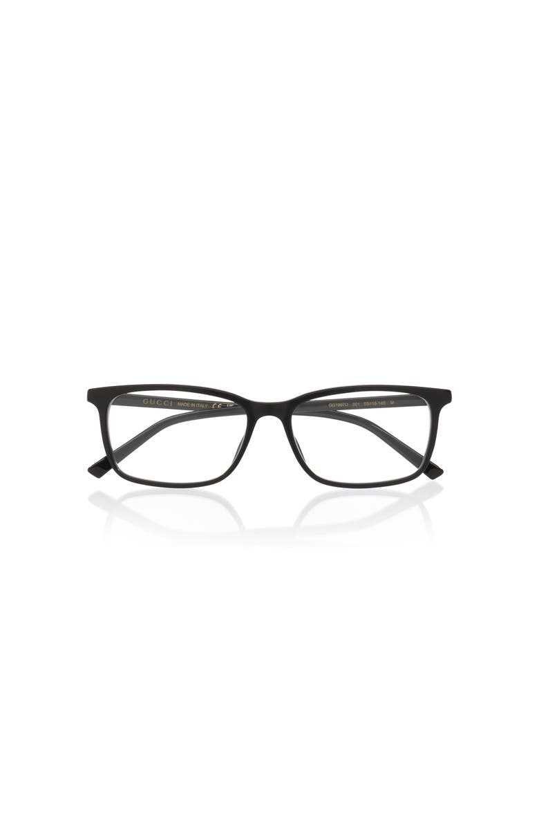 Gucci 55mm Rectangle optical glasses, Alternate, color, Black