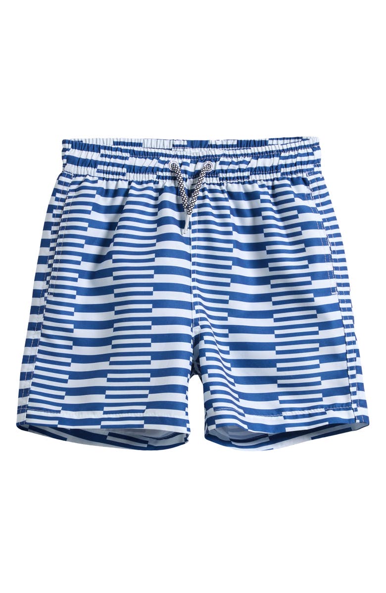 Boardies Kids' Mixed Stripe Swim Trunks, Main, color, Navy/ White