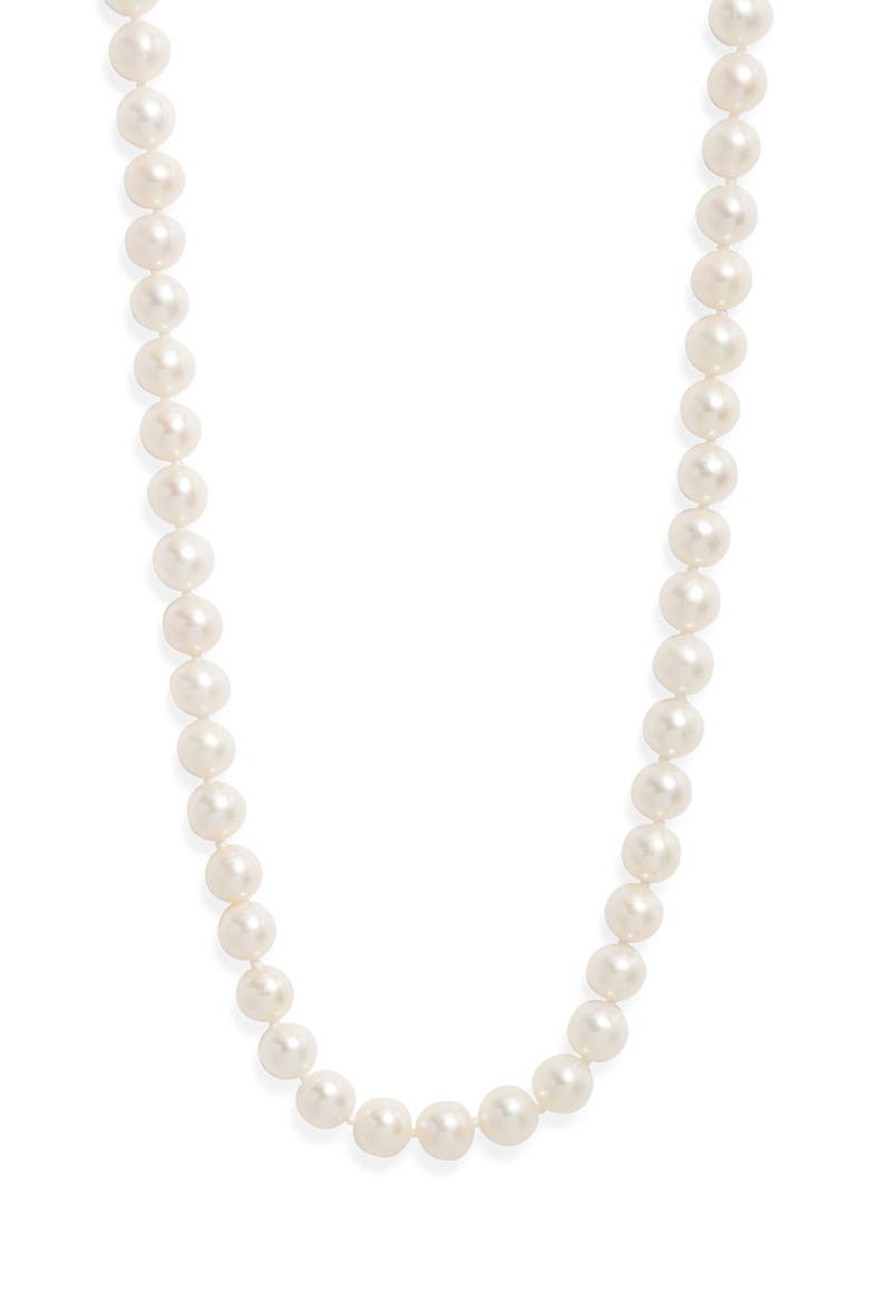 Freshwater Pearl Necklace, Main, color, WHITE- 14K WHITE GOLD