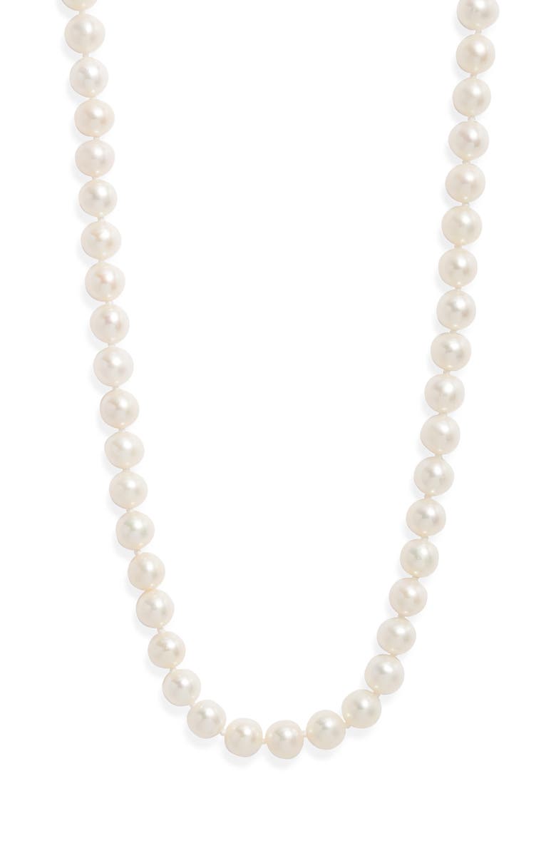 Nordstrom Freshwater Pearl Necklace, Main, color, White- 14K White Gold