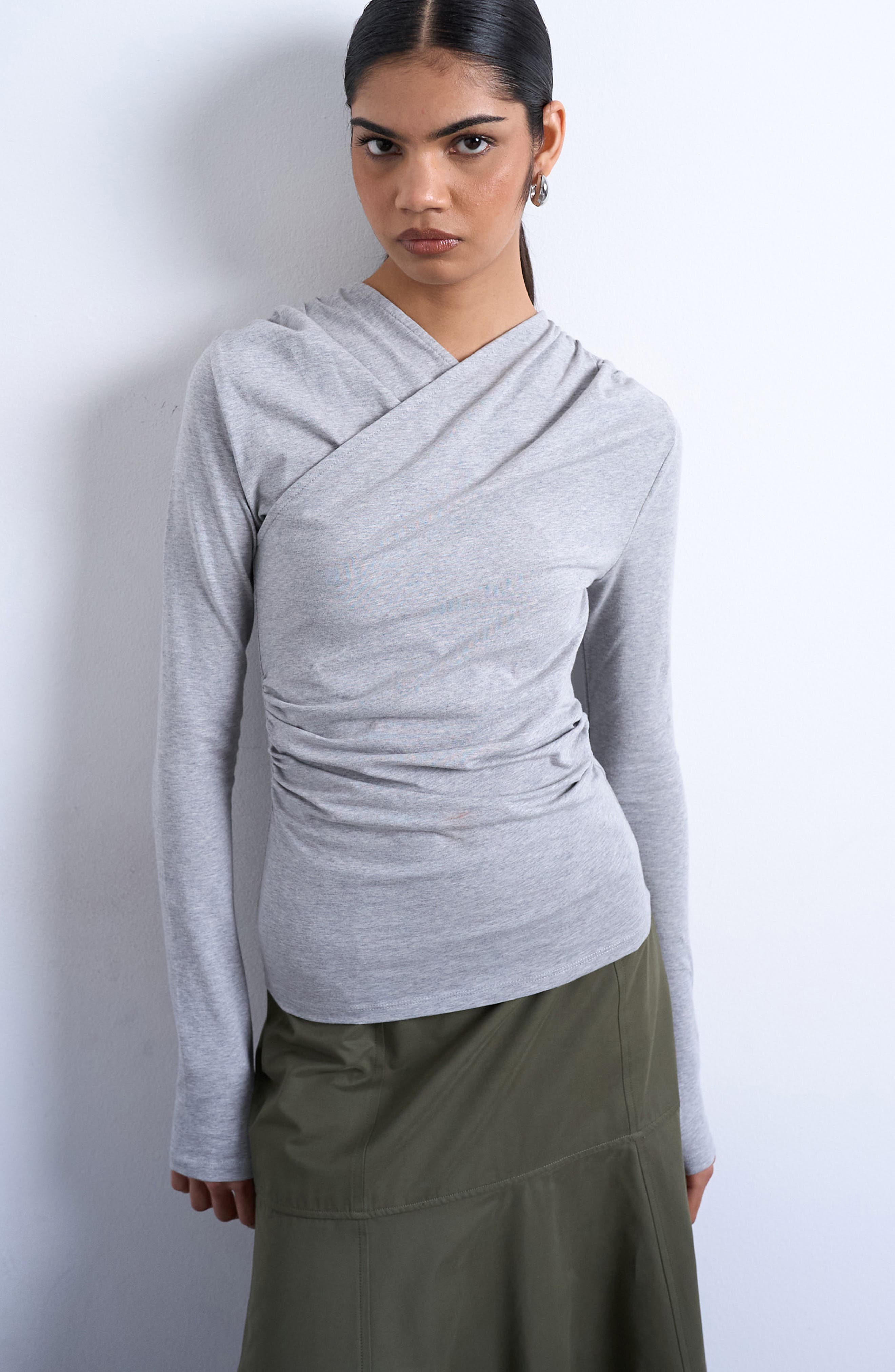 Ruched Wrap Top