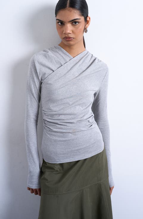 Ruched Wrap Top