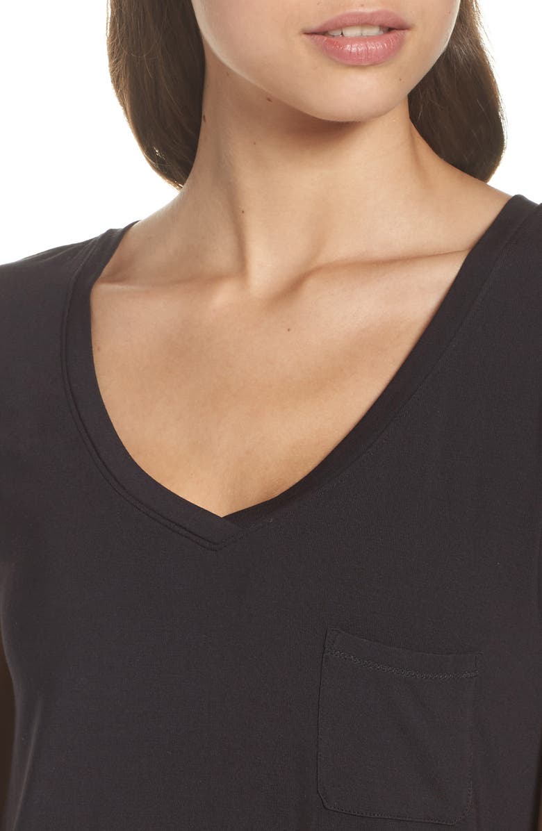 DKNY 'City Essentials' V-Neck Sleep Shirt, Alternate, color, 