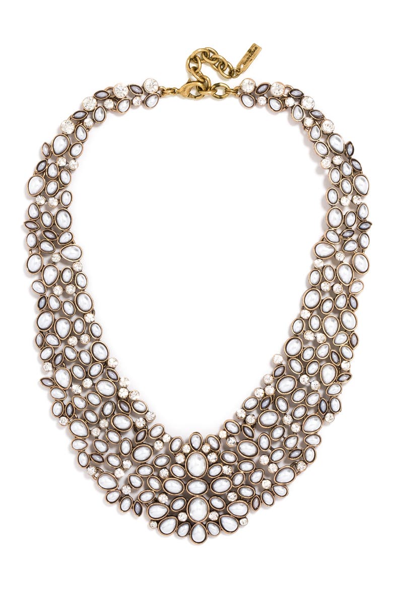 Kew Crystal Collar Necklace, Main, color, PEARL/ GOLD