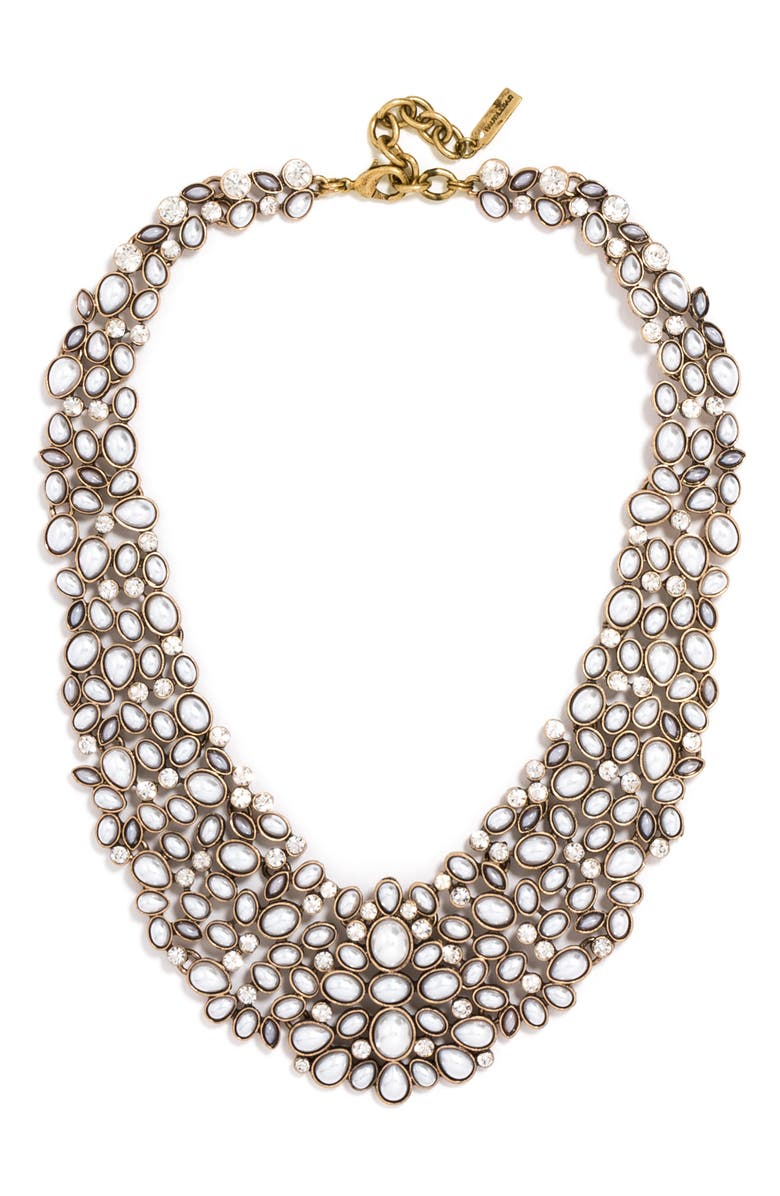 BaubleBar 'Kew' Crystal Collar Necklace, Main, color, Pearl/ Gold