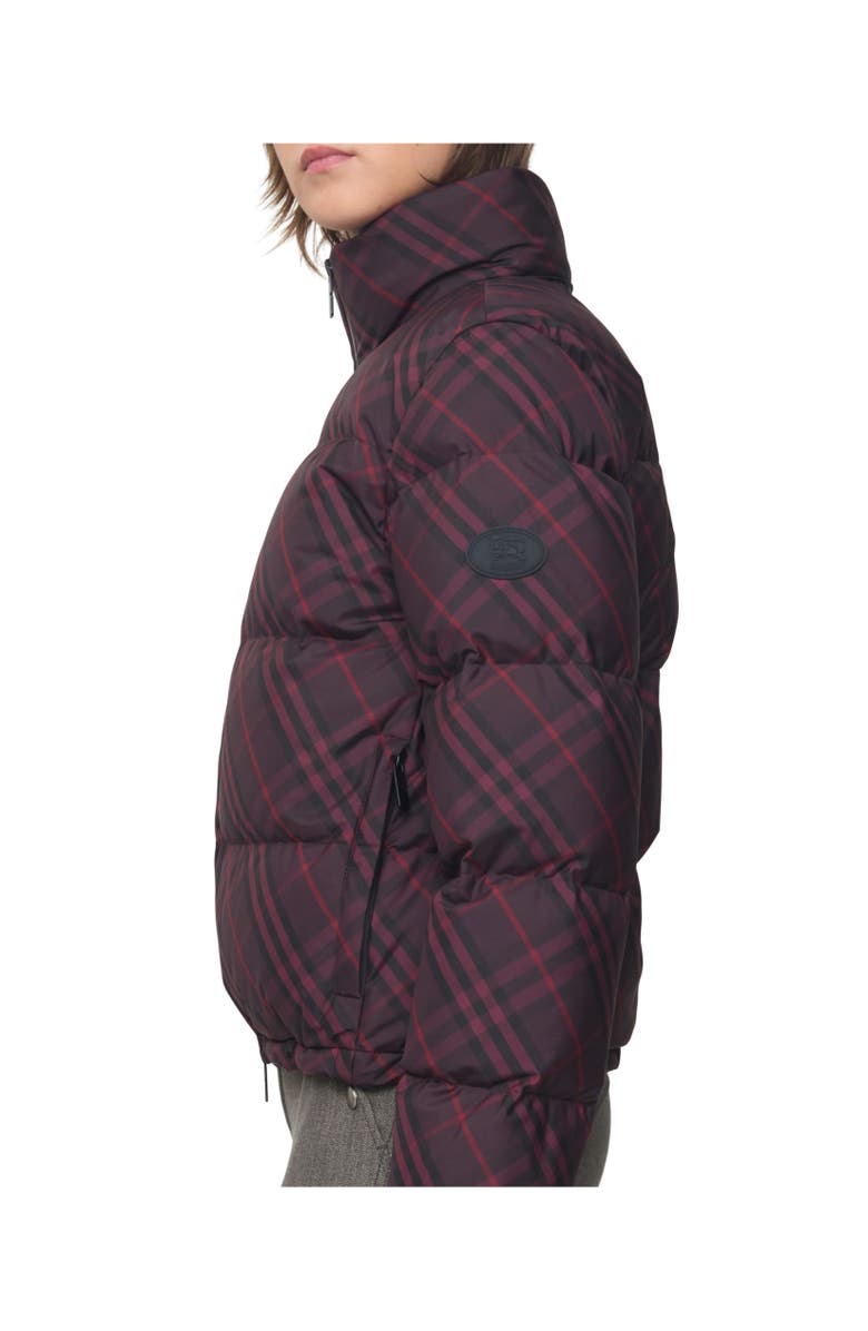 Burberry Check Ambleside Puffer Jacket, Alternate, color, Wine Red