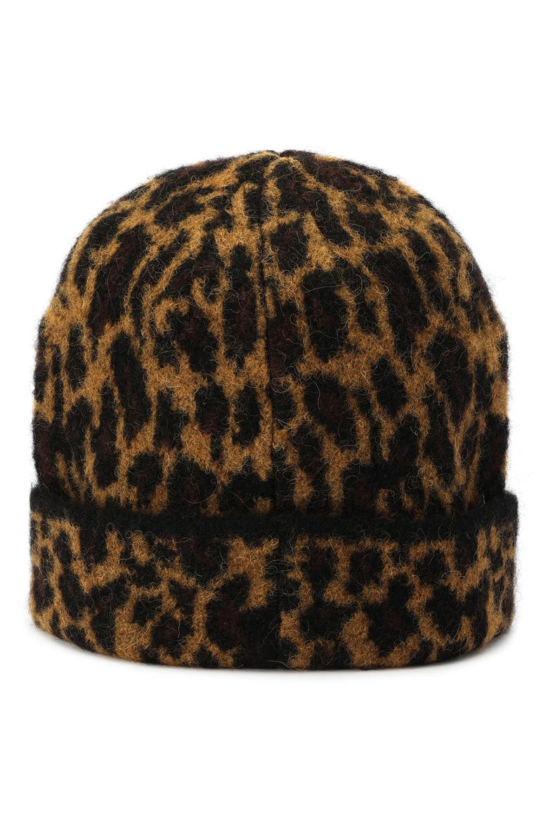Brushed Leopard Pattern Beanie, Alternate, color, NATURAL MULTI