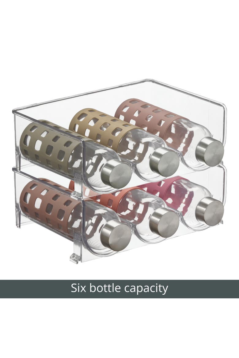 Plastic Free-Standing Stackable 3 Bottle Storage Rack, 2 Pack, Alternate, color, Clear