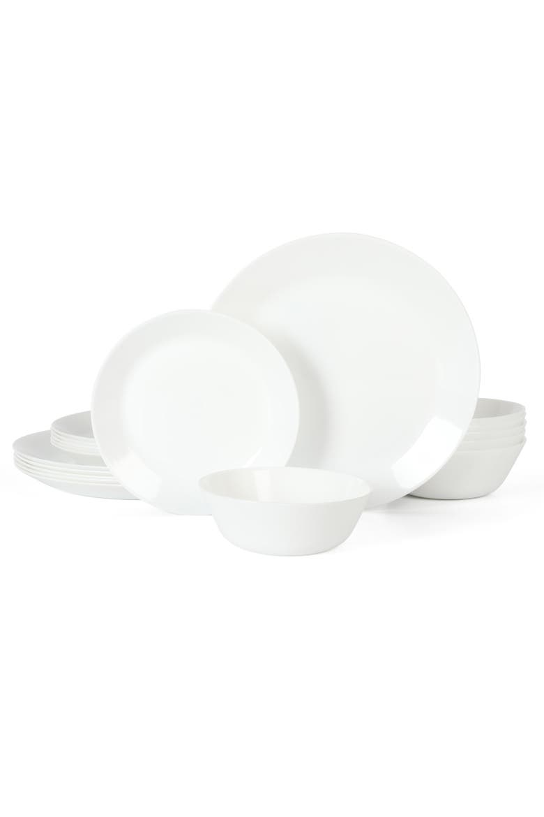 Opalton 18-Piece Chip Resistant Opal Glass Dinnerware Set, Main, color, Multicolor