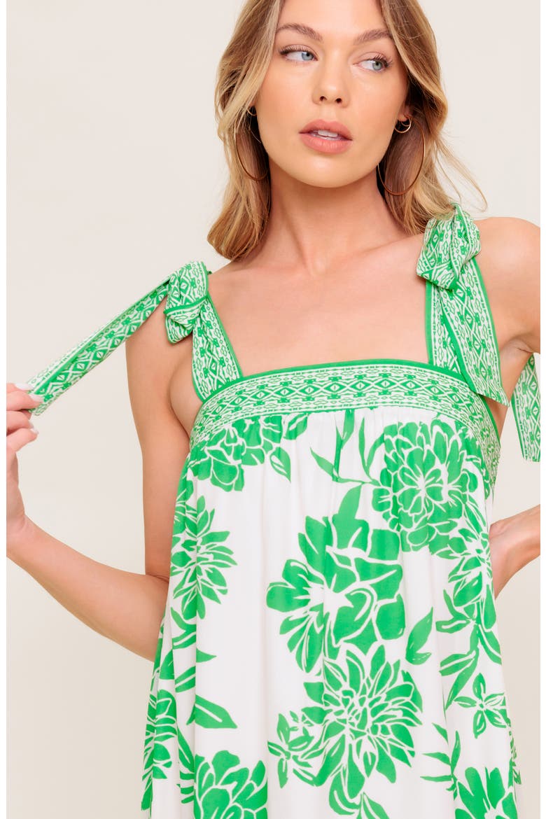 Floral Tie Shoulder Maxi Dress, Alternate, color, IVORY GREEN