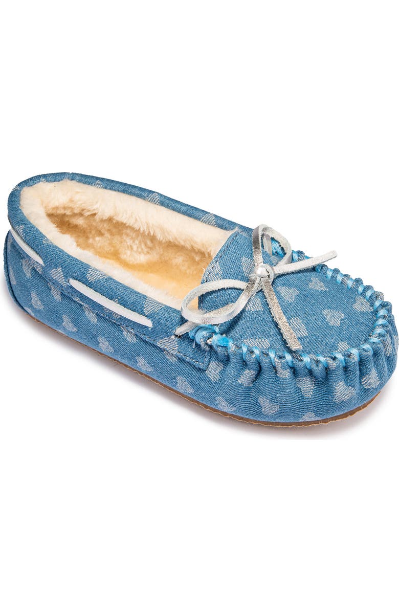 Minnetonka Kids' Jacquard Slipper, Main, color, Blue Heart