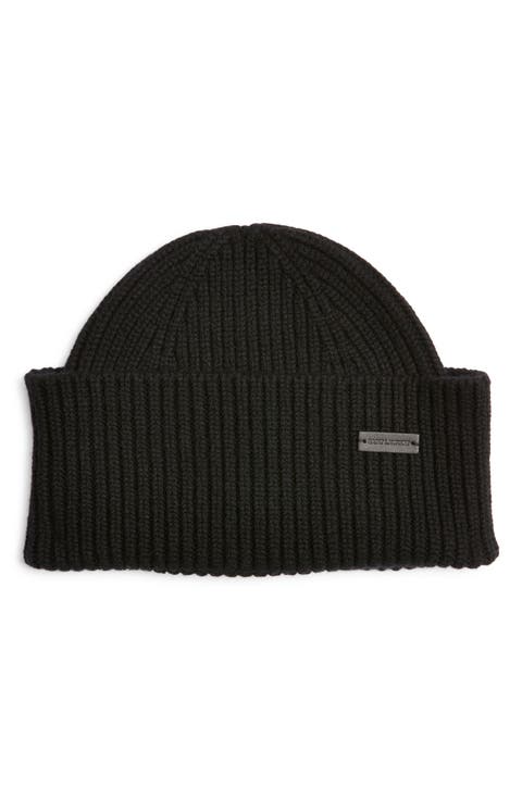 Chubby Knit Cashmere Rib Logo Beanie