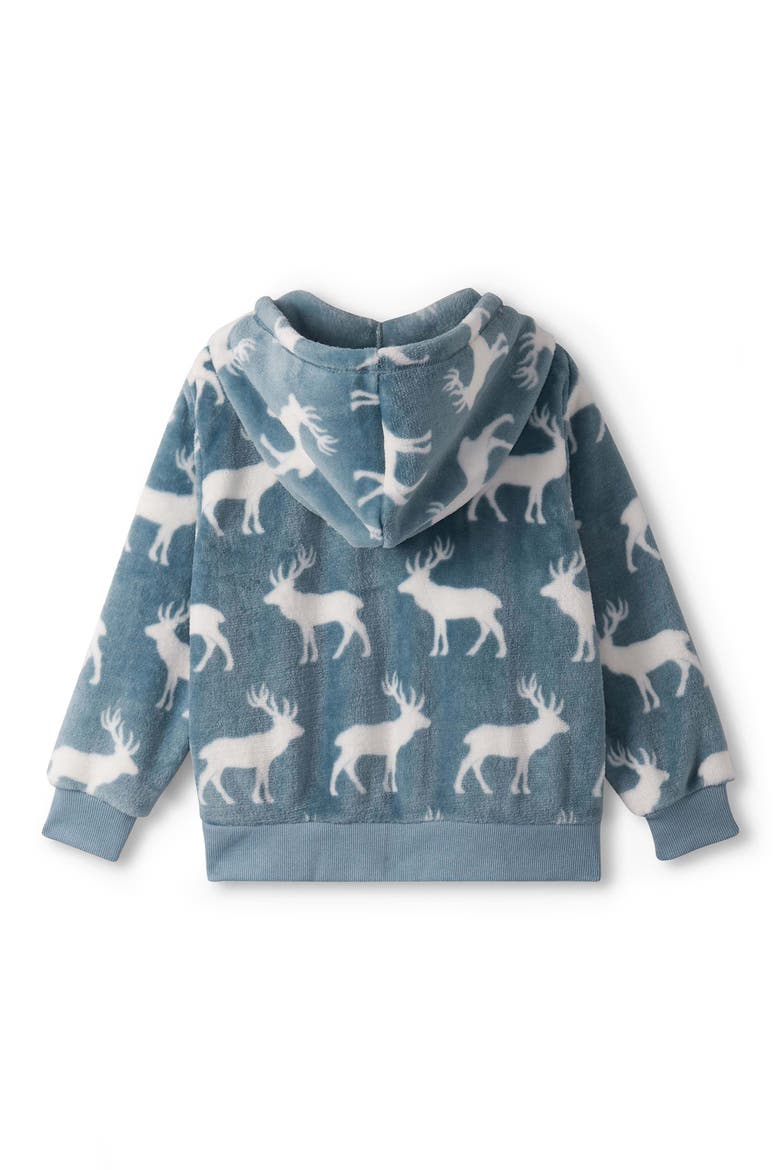 Kids' Staggered Elks Fleece Zip-Up Hoodie, Alternate, color, BLUE