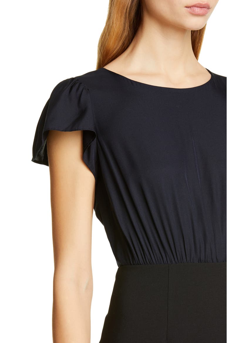 Mock Two-Piece Dress, Alternate, color, NAVY/ BLACK