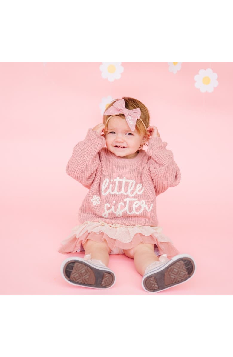 Sweet Wink Little Sister Knit Sweater, Alternate, color, Mauve