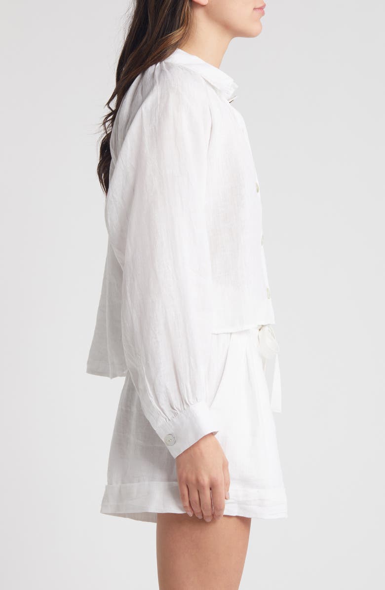 Cleobella Negara Linen Button-Up Shirt, Alternate, color, 