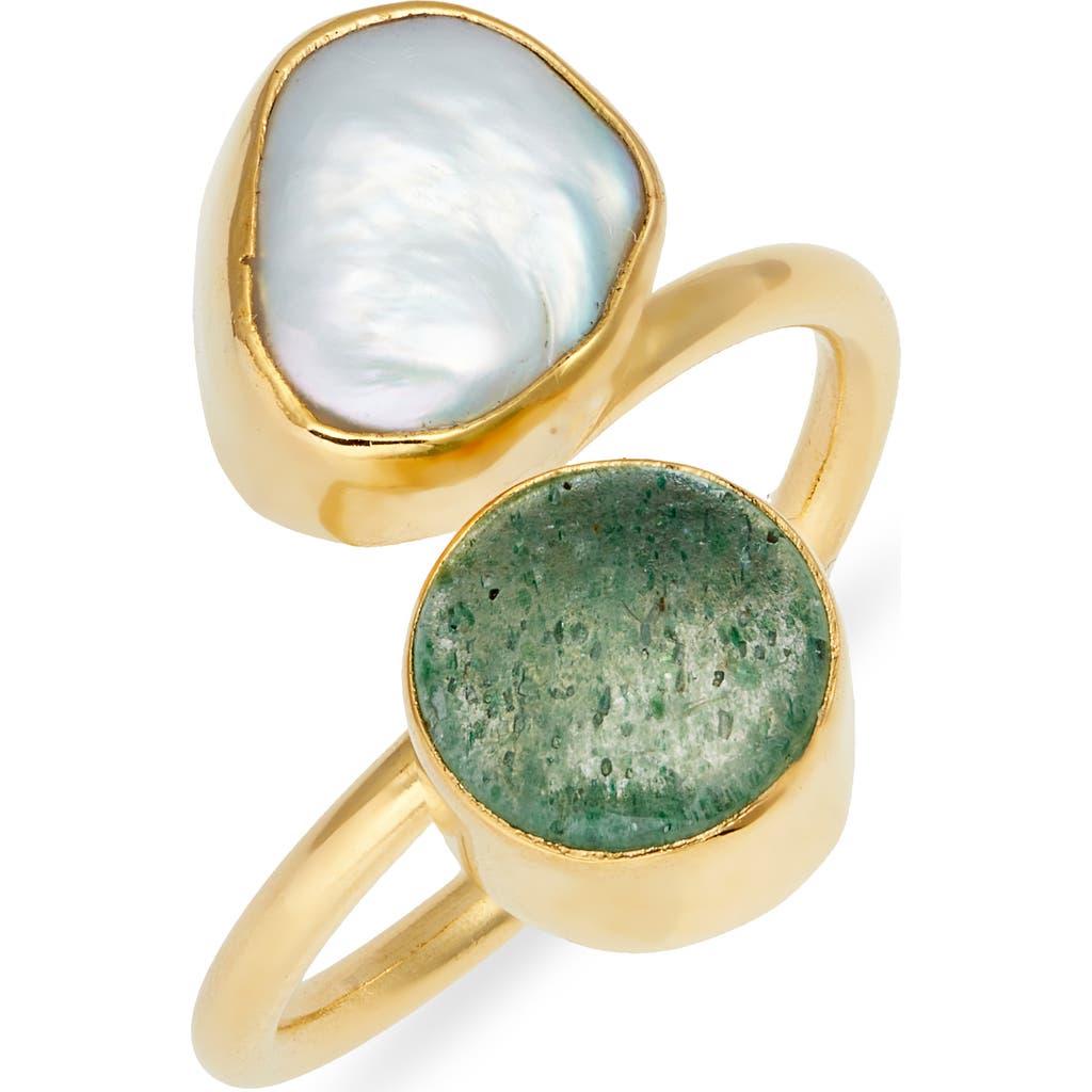 Ki-ele Pearl & Quartz Wrap Ring