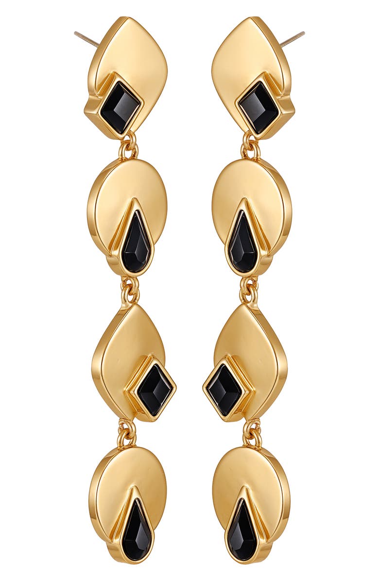 Vince Camuto Geometric Drop Earrings, Alternate, color, Gold Tone/Black