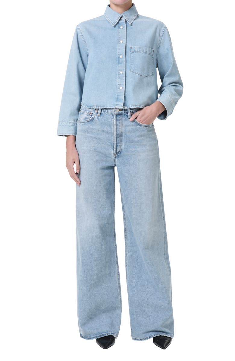 AGOLDE Dame High Waist Wide Leg Jeans, Alternate, color, Conflict
