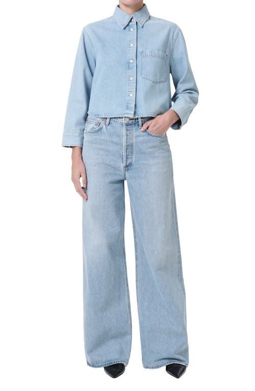 Agolde Dame High Waist Wide Leg Jeans In Blue
