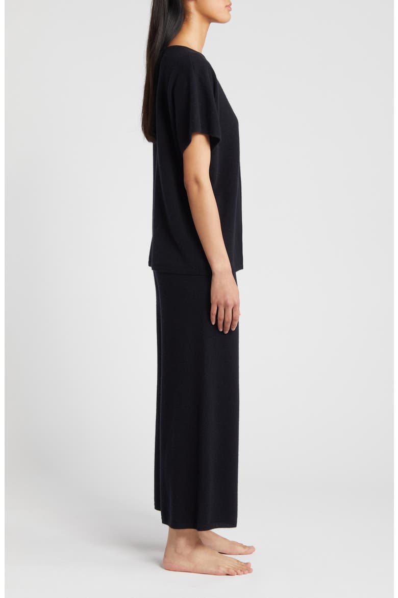 Crop Cashmere Pajamas, Alternate, color, BLACK ROCK