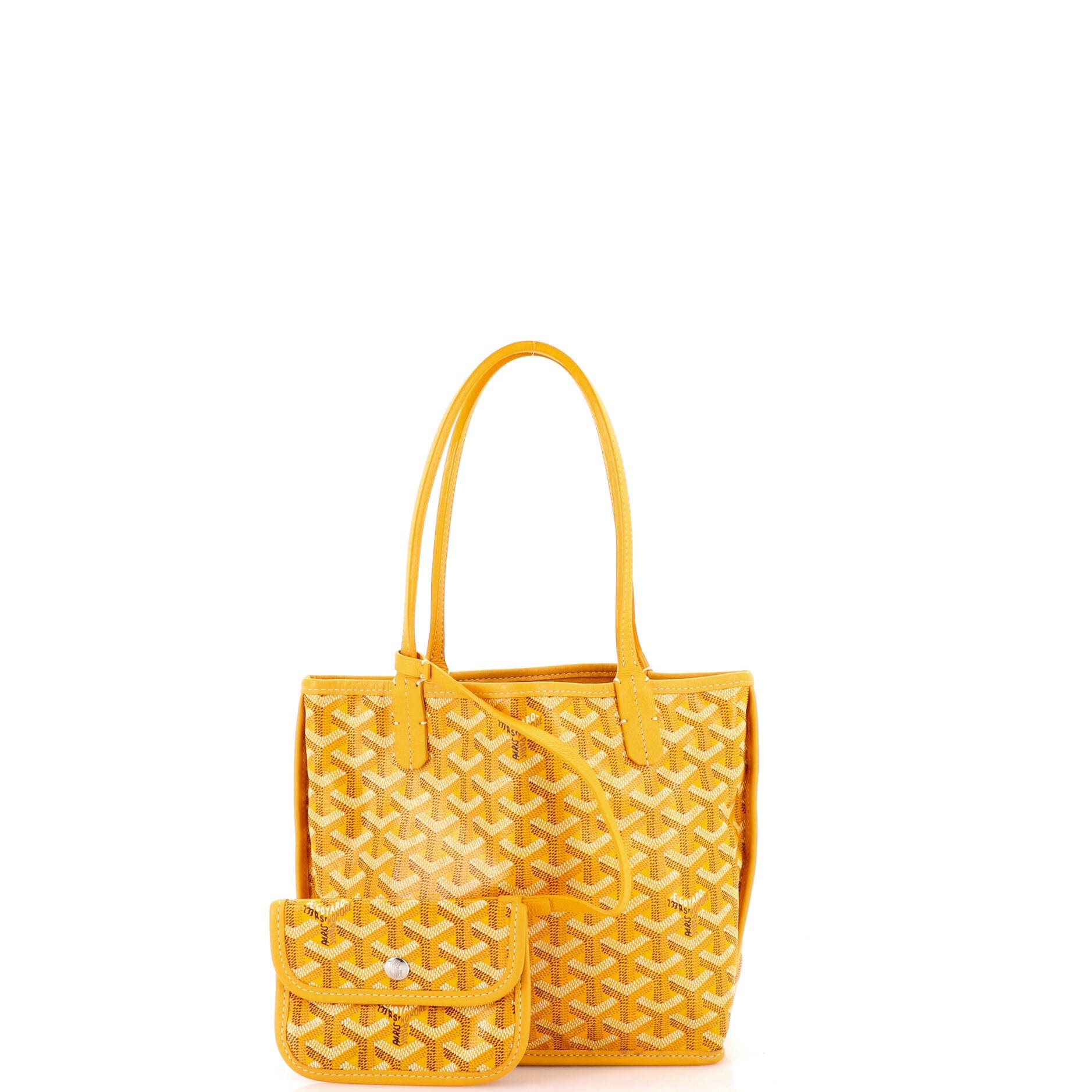 Pre-Owned Goyard Anjou Reversible Tote Printed Coated Canvas Mini, Alternate, color, Orange