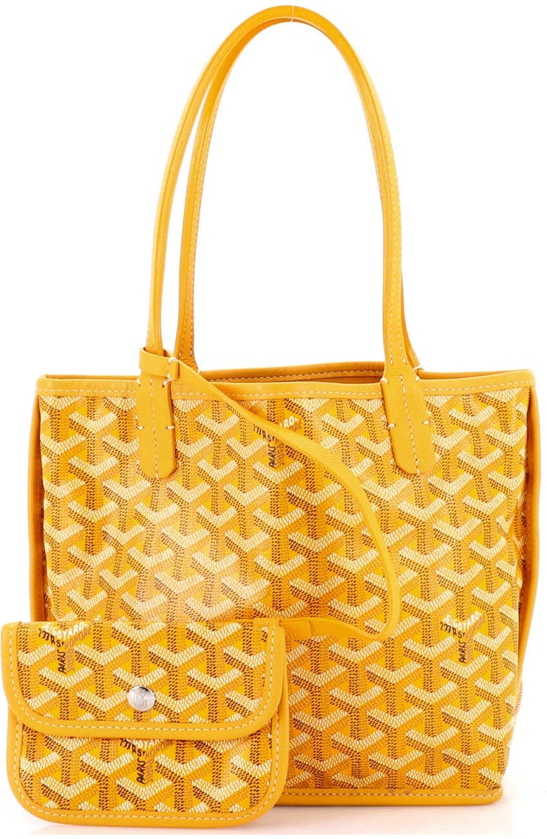 Pre-Owned Goyard Anjou Reversible Tote Printed Coated Canvas Mini, Alternate, color, Orange
