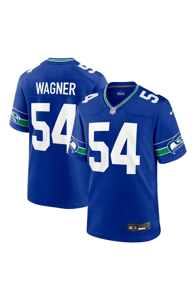 Nike Men's Nike Bobby Wagner Royal Seattle Seahawks Throwback Player Game Jersey, Main, color,