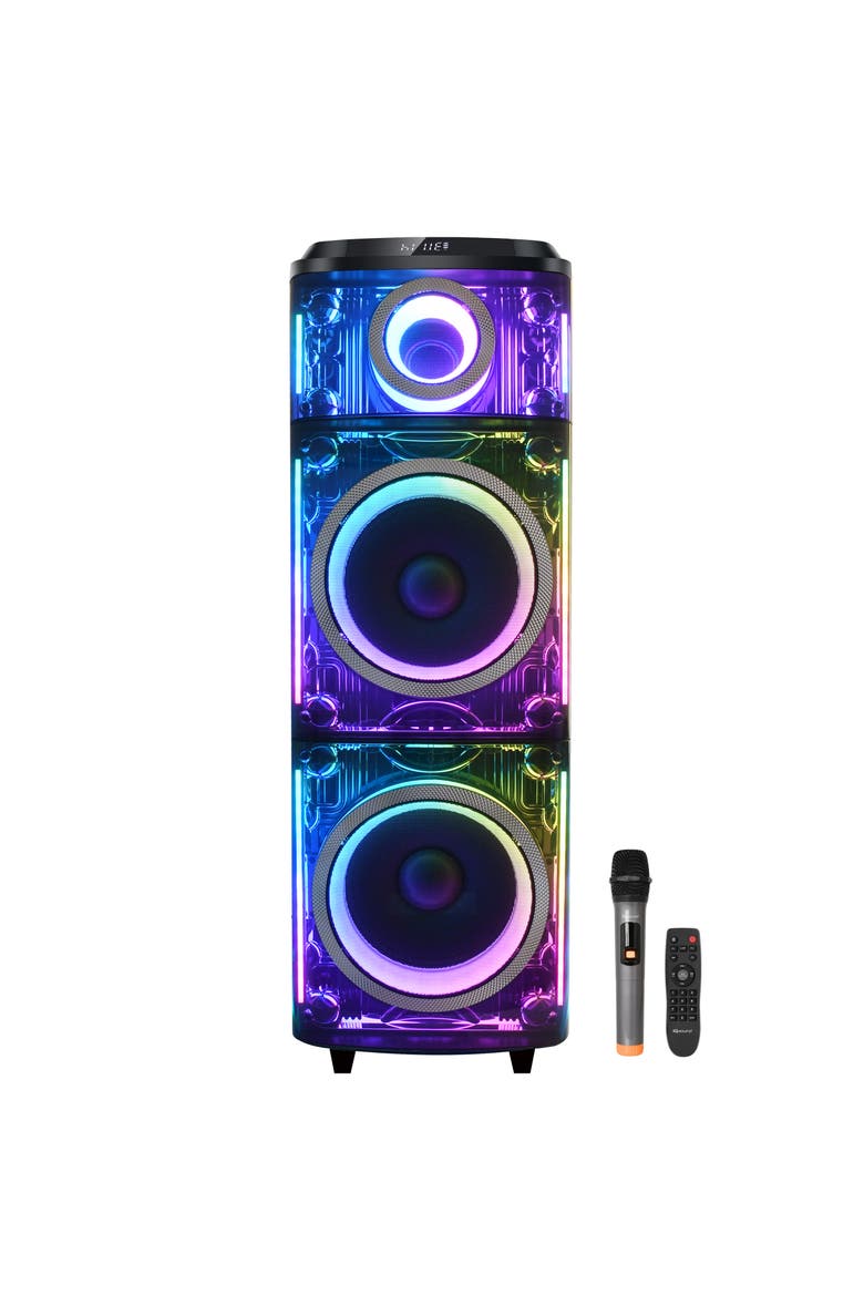 Cyber Flex 2x 12 Inch Portable Party Speaker, Alternate, color, Black