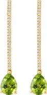 EFFY Diamond & Peridot Linear Drop Earrings