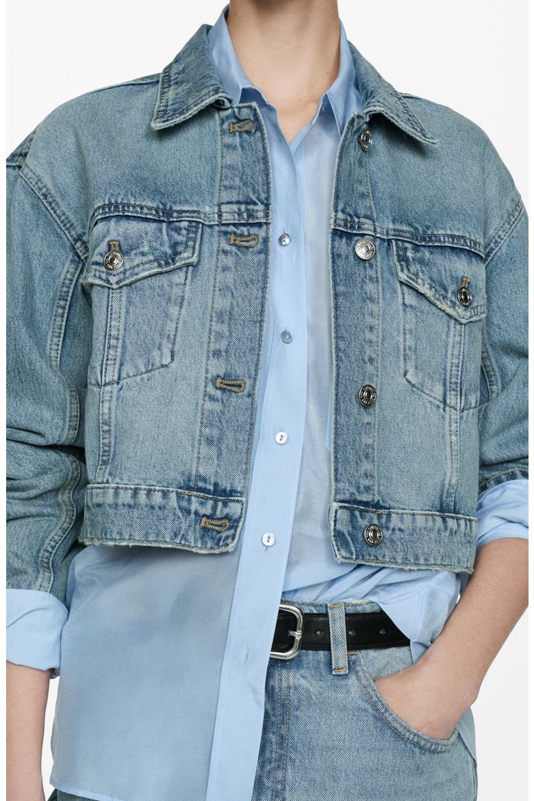 Crop Denim Trucker Jacket, Alternate, color, MEDIUM BLUE