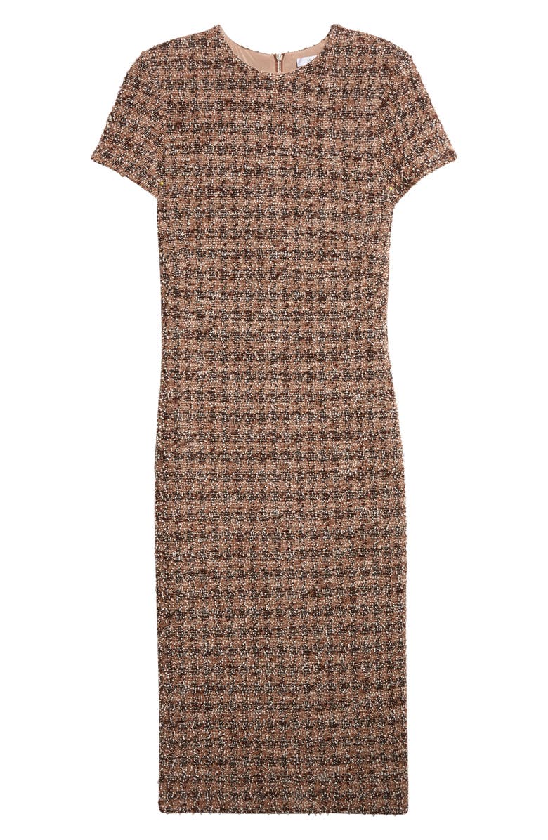 Max Mara Giugno Bouclé Jersey Sheath Dress, Alternate, color, Camel