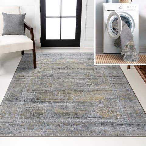 Alanya Ornate Medallion Machine-Washable Area Rug