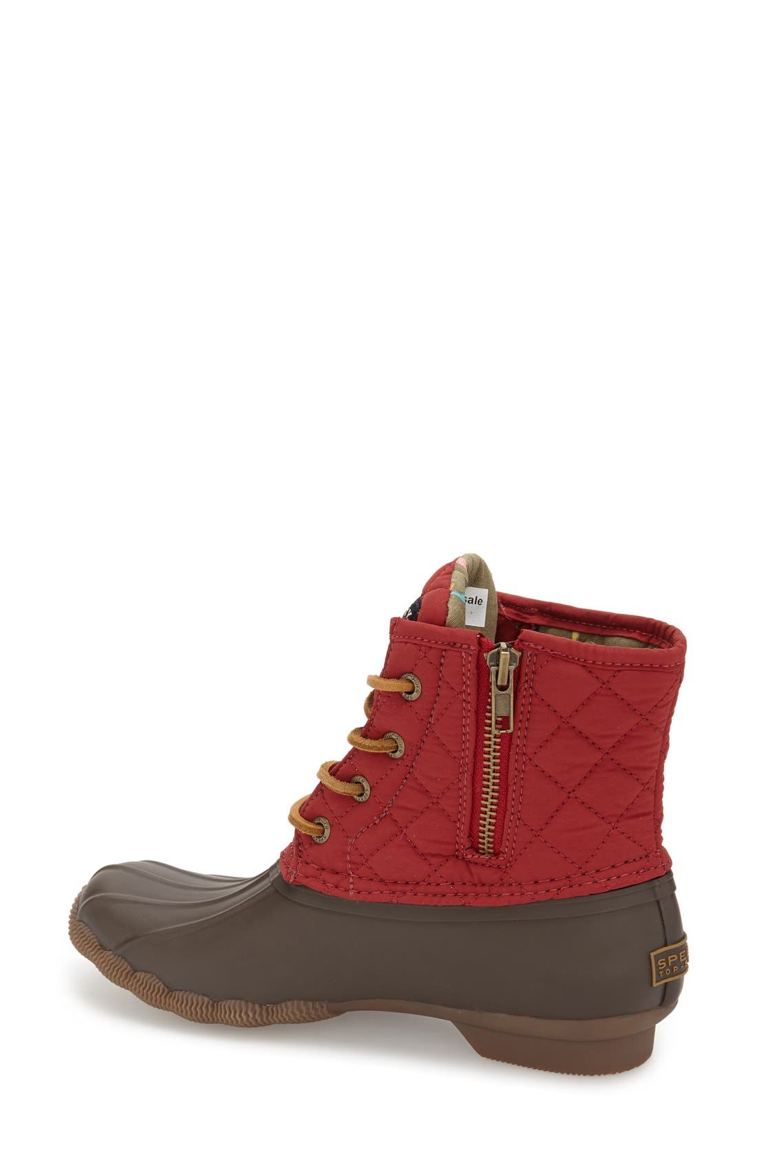 'Saltwater' Waterproof Rain Boot, Alternate, color, BROWN/ RED