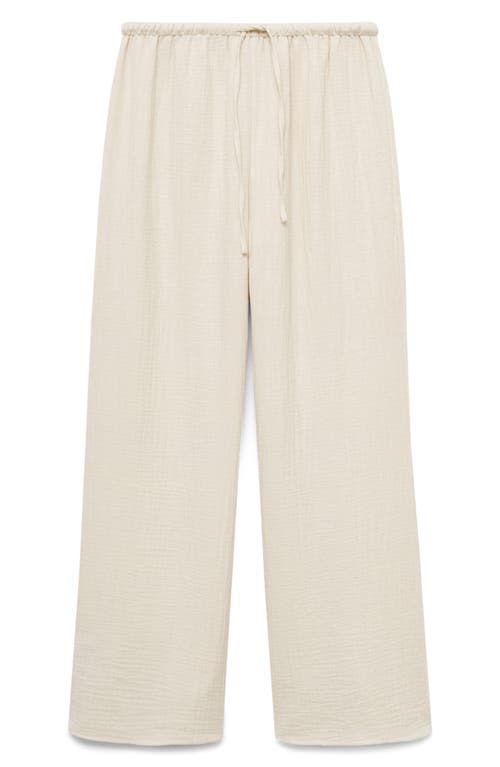 Mango Cotton Wide Leg Pajama Pants