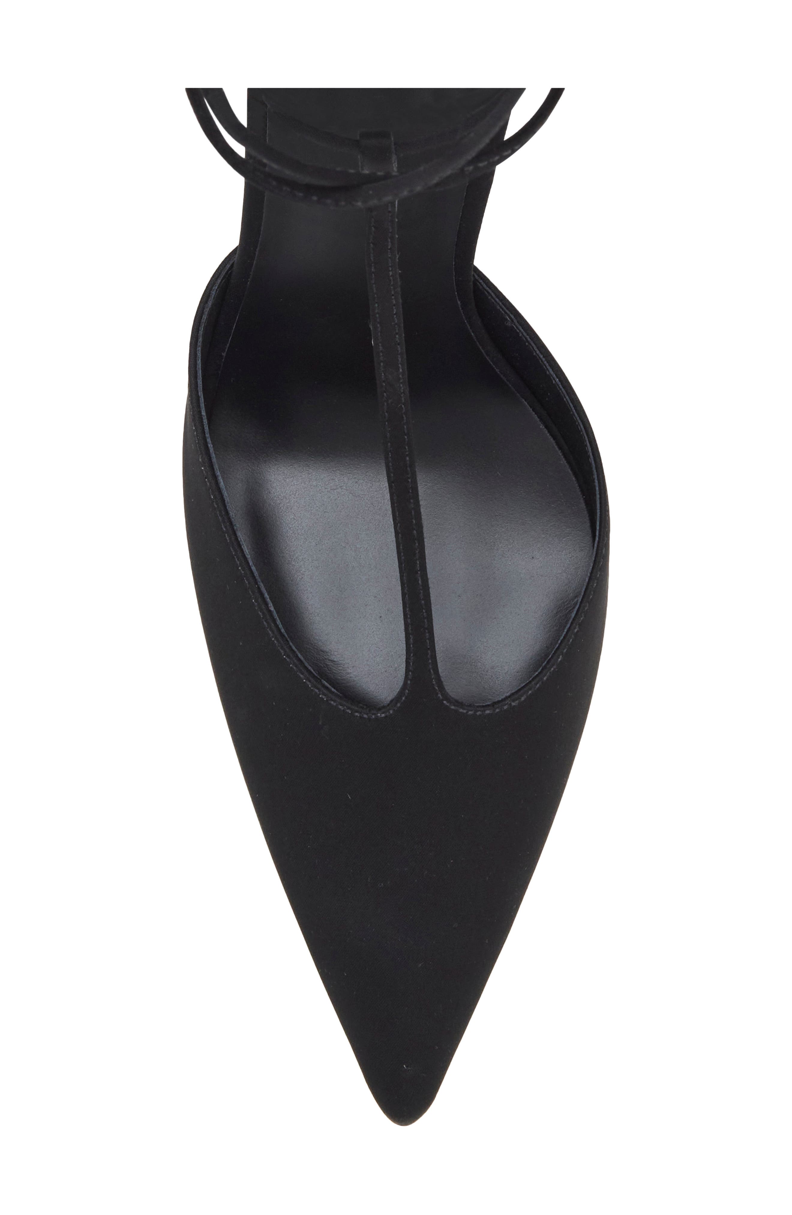 Stassie Ankle Wrap Pointed Toe Pump, Alternate, color, BLACK SATIN