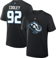 FANATICS Men's Fanatics Logan Cooley Black Utah Mammoth Authentic Stack Name & Number T-Shirt