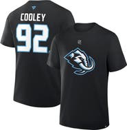 FANATICS Men's Fanatics Logan Cooley Black Utah Mammoth Authentic Stack Name & Number T-Shirt