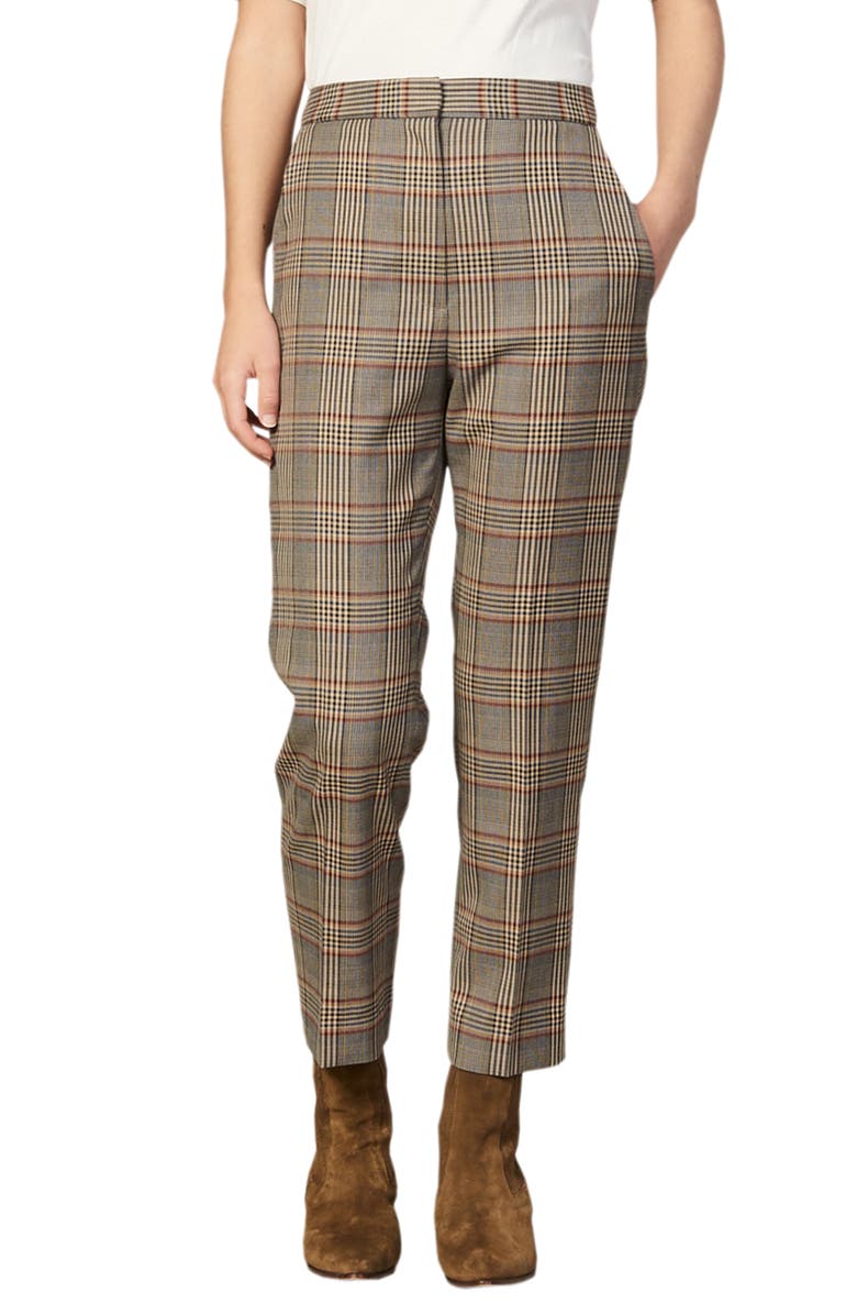 SANDRO Stainy Plaid Pants, Main, color,