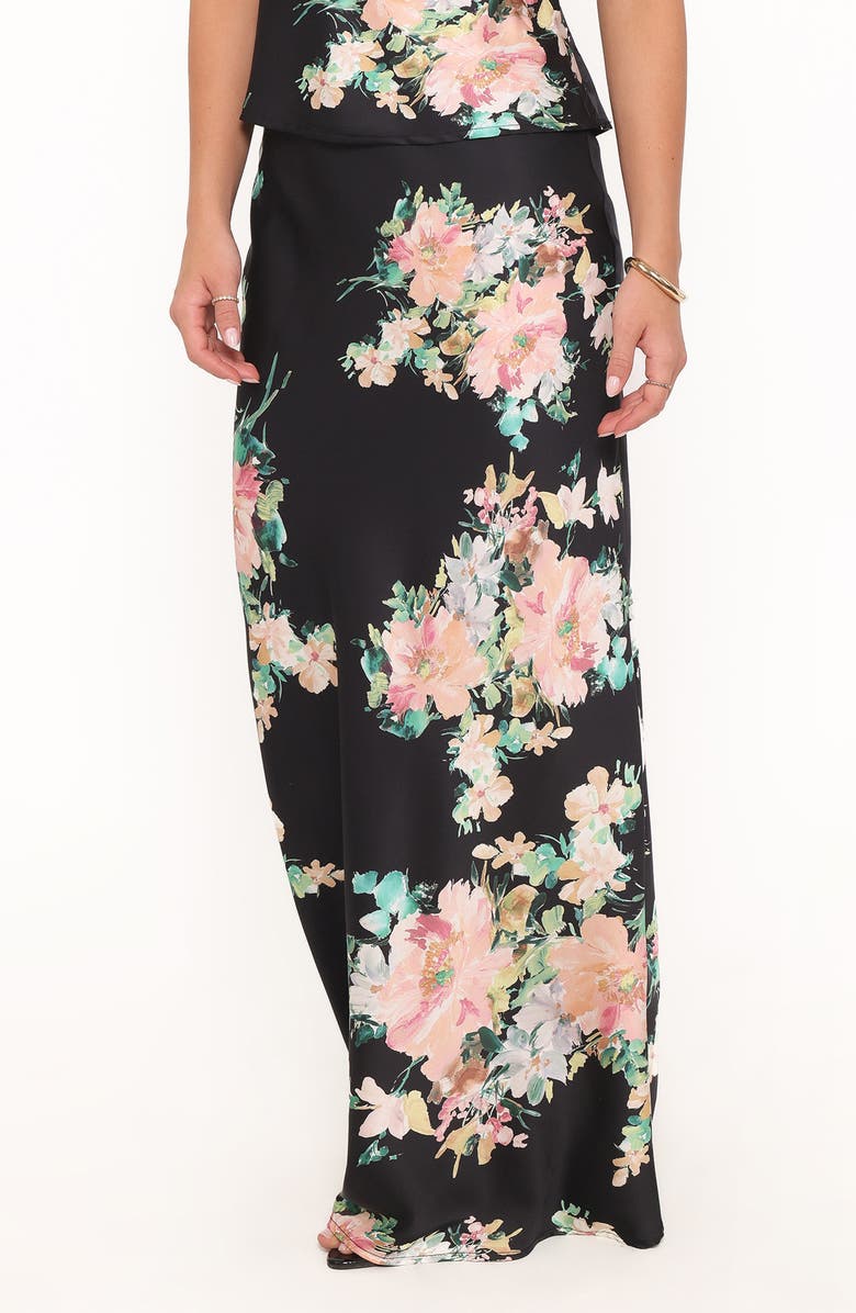 Petal & Pup Velman Maxi Skirt, Alternate, color, Black Floral
