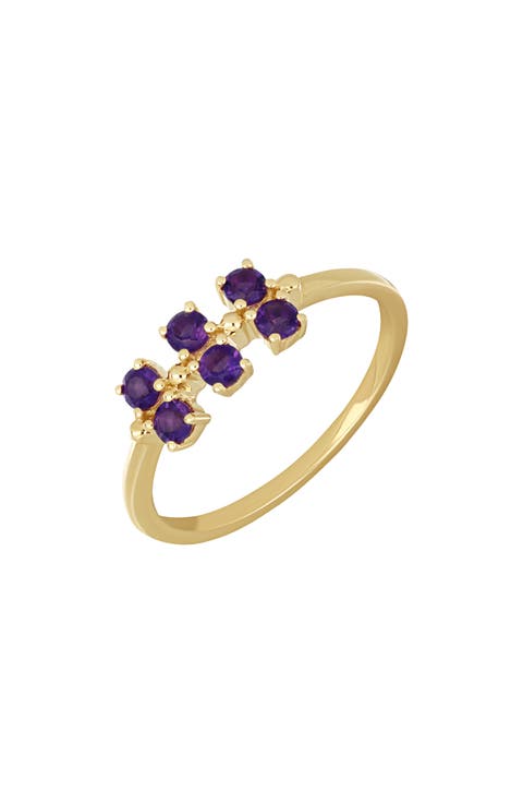 14K Gold Semiprecious Stone Stackable Ring