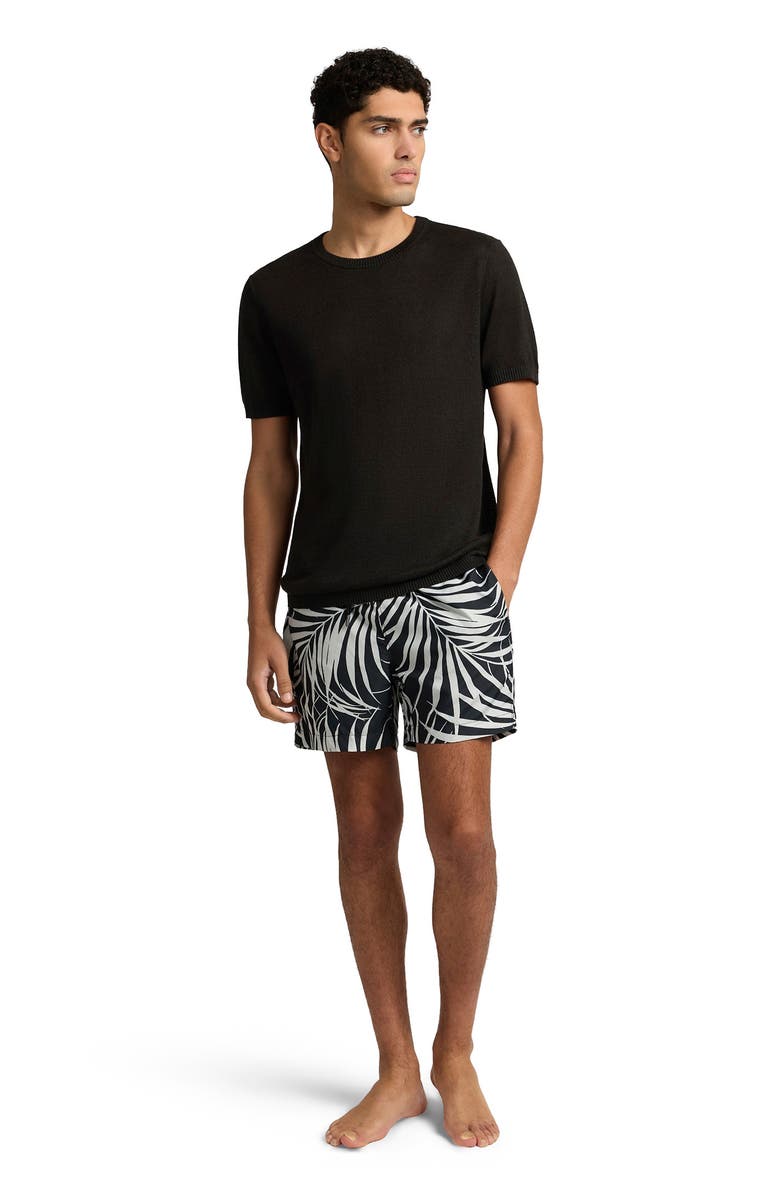 Onia Linen Knit Tee Shirt, Main, color, Washed Black