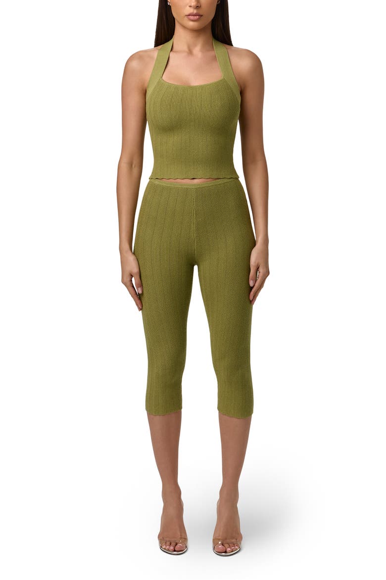 Crop Knit Halter Top, Alternate, color, SAGE