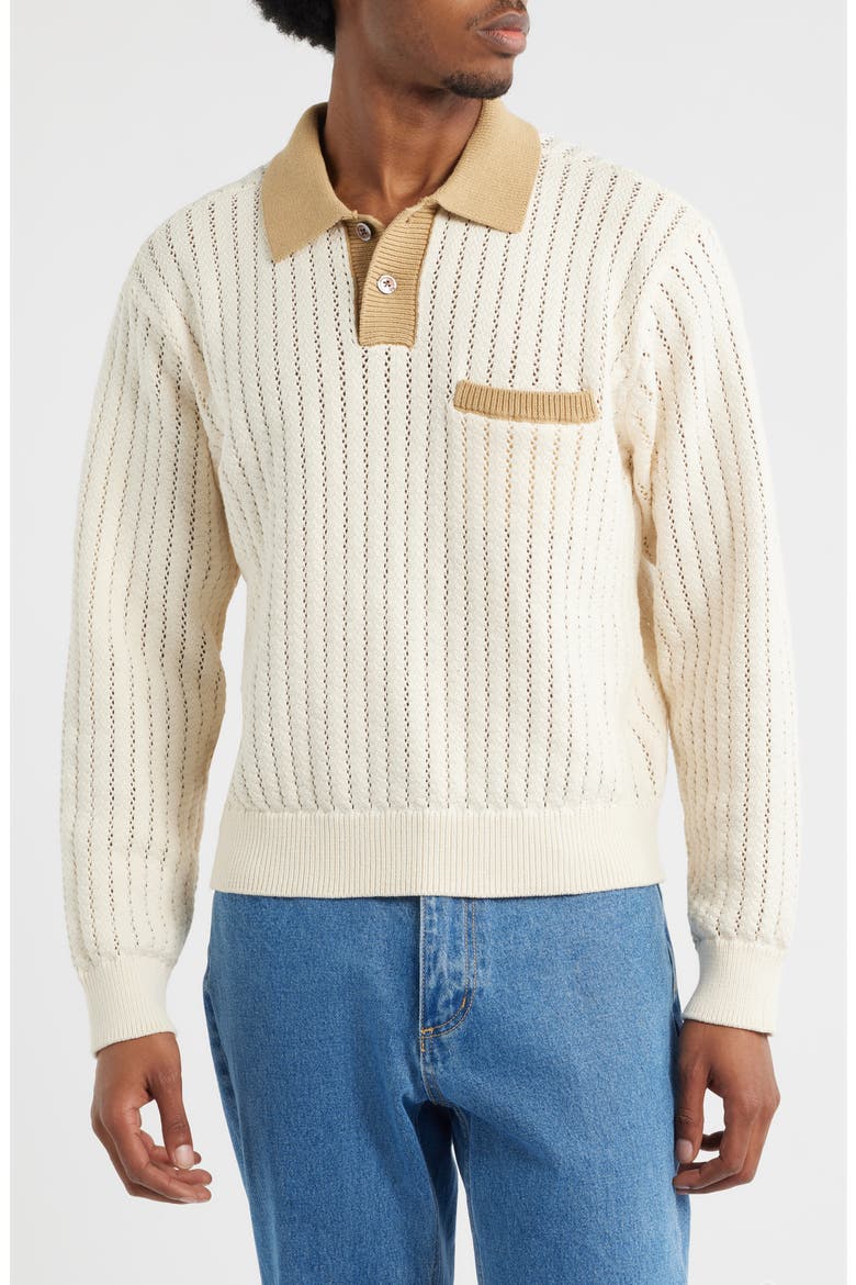 Jasper Polo Sweater, Main, color, UNBLEACHED MULTI