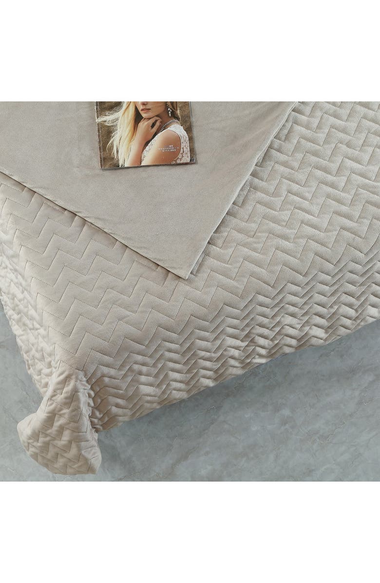 INSPIRED HOME Cozy Tyme Eshe Weighted Blanket 25lbs 72" x 80" - Taupe, Main, color,