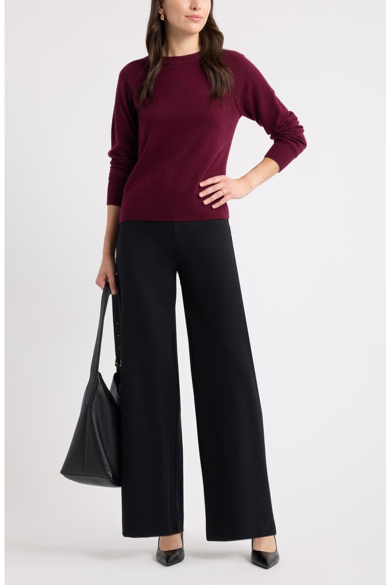 Wool & Cashmere Raglan Sweater, Alternate, color, BURGUNDY LONDON