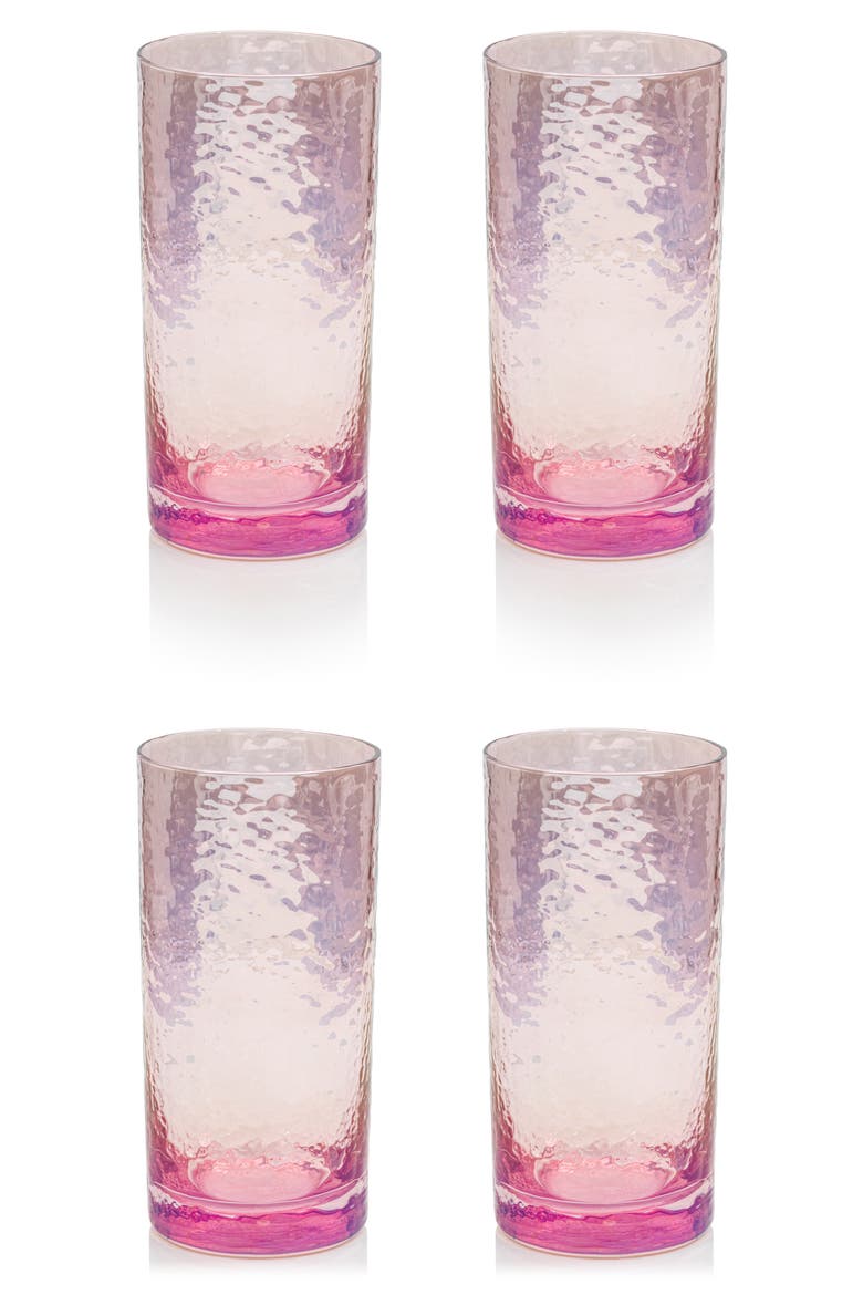 Set of 4 Aperitivo Highball Glasses, Main, color, PINK