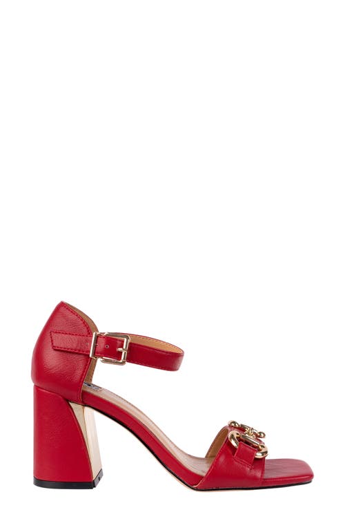 Ninety Union Santori Metallic Bit Ankle Strap Sandal In Red